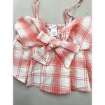 Kirious Los Angeles Top Size Small Plaid Crop Bow Detail Adjustable Straps Red Photo 3