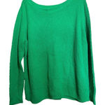 Lands' End  Sweater Womens 2X 20W 22W Green Waffle Knit Pullover Sweatshirt Photo 0