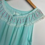 Vintage Barbizon Nightgown Prairie Dress Sz Large Light Blue Floral Embroidered Photo 4
