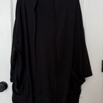 Pact  Womens Black Airplane Wrap Cardigan Size M/L Lagenlook Organic Cotton Comfy Photo 0