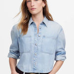 Madewell Cropped Denim Shirt Jacket Size XXS Photo 0