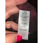 Frame  Women's Lace-Up Silk Blouse‎ Red Collared Long Sleeve XS Photo 5