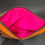 Dooney & Bourke North South Triple Zip Orange Nylon Embroidered Duck Crossbody Photo 4