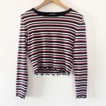 Ultra Flirt Cropped Striped Knit Top Photo 0