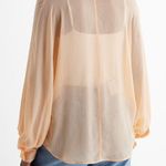 EXPRESS NWT  Sheer Dolman Long Sleeve Button Up Shirt Photo 1