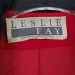 1990s Leslie Fay Vintage Peacoat Long Red Wool Double Photo 6