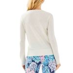 Lilly Pulitzer Coconut Odetta Sweater Wool Blend Rhinestone Neckline Size Large Photo 3