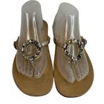 Vionic Size 10 Ricci Sandals Gold Metallic Jeweled Flip Flop Orthotic Leather Photo 1