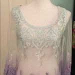 NWOT Beautiful sheer embroidered long sleeve top Size M Photo 1