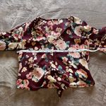 Autumn Vibes Floral Flowy Button Tie Front V Photo 5