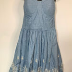 Rush Women's Smocked Back Spaghetti Strap A-Line Mini Dress Blue Size Medium Photo 0