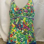 Lands End Womens Swimsuit Sz 12DD/10 Two Piece Halter Tankini & Short EUC 0390 Blue Photo 0