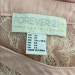 Forever 21  Plus 3X Blush Pink Lace Button Down Blouse Romantic Sheer Top Photo 2