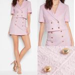 EXPRESS  Tweed Cropped Short Sleeve Blazer in Souvenir Pink Photo 2