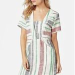 JustFab Linen Blend Stripe Shift Dress Swim Cover Up Women's XL FLAW Photo 0