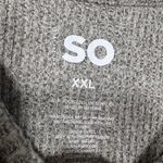 SO  Gray Waffle Knit Grunge Cozycore Oversized Henley Top - Junior Plus Size XXL Photo 4