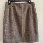 Vintage Classic Houndstooth Alpaca Wool Skirt Size 12 Black Photo 2