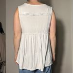 POL  White Cottagecore Boho Loose Tank Size Small Photo 1