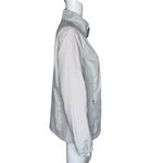 New Balance  Jacket Women Large Gray White Stripe Windbreaker Workout Athleisure‎ Photo 2