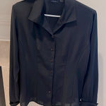 Laura Scott  women’s black blouse, size 10 Photo 0
