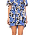 Free People  Louise Smocked Mini Dress in Blue Combo Revolve Women’s Small Photo 0