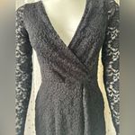 Abercrombie & Fitch Black Lace Twist-front Long Sleeve Mini Cocktail Dress XS Photo 4