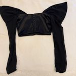 Windsor Black Mesh Silk Crop Top Photo 1