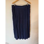 Chico's NWT Silky Crinkle Meleah Maxi Skirt Solid Midnight Blue Women's Size XL Photo 1