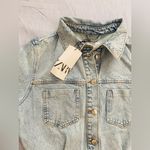 ZARA NWT Womens Denim Mini Dress Size Large Photo 4