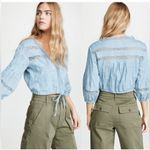 Free People  Follow Your Heart Top Blue Size S Photo 1