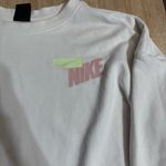 Nike Dri-Fit Oversized White/Pink Logo Training Pullover Sweater DA0391 Medium Photo 1