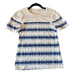 Charter Club white and blue eyelet puff sleeve tshirt small Photo 0