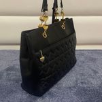 Moschino  Elegant Black Quilted Leather Tote Bag Photo 6