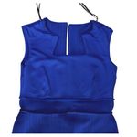 Enfocus Studio Enfocus Studios Bodycon Blue Textured Belted Wedding Party Modern Dress 6 Preppy Photo 9