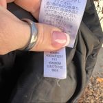 Lands' End Black Shimmer Down Parka with faux fur trim hood SMALL Photo 9