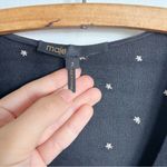 Maje  • Laone embroidered blouse top v-neck black crepe star print Photo 3