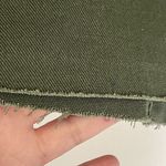 Forever 21 Womens Skirt Sz Large Knee length Green Olive Button down Raw Hemmed Photo 9