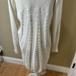 Anthropologie  Moth Open Weave Hooded Longline Cardigan Sweater - size Medium Photo 4