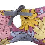 Aerie Bandeau Cut Out Bikini Top Dainty Bow Floral Retro Purple Pink Size S Photo 2