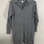 A New Day 🦋 Grey Ribbed Polo Collared Mini Dress Casual Neutral Basic Large Photo 1
