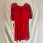 Julian Taylor New York Red Floral Lace Sleeve Dress. NWT!! Size 12. Photo 6