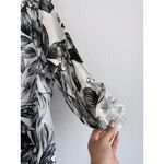 C&C California  Women's 1X Linen Black & White Floral Print Button Down Tunic Photo 6