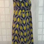 Boden Yellow Navy and Grey Floral ShortSleeve Dress Jersey Size 8 Photo 5