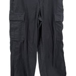 Uniqlo  Womens Black Cargo Pants Size 6 Large 100% Cotton Cargo Utility Photo 0
