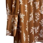 SheIn Long Sleeve Auburn White Floral Print & Black Bow Mini Dress Size M Photo 3