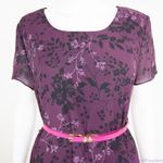 Ronni Nicole vintage plum color floral print short sleeves maxi dress, 8 Purple Photo 3