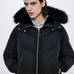 ZARA NWT Hooded Puffer Jacket Water Repellent Black bloggers Fav Photo 0