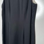 David Warren New York Black 100% Silk Sleeveless Button Down Side Dress Size 14P Photo 4