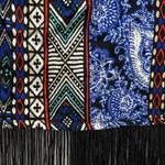 French Laundry Bohemian Aztec Open Front Fringed Short Sleeve Wrap Size Small Photo 5