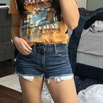 American Eagle Dark wash stretchy Jean shorts Photo 4